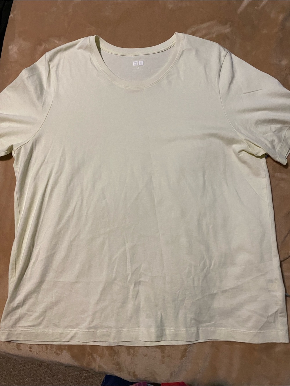 Uniqlo Women’s Short Sleeve Crewneck Tee - Pale Yellow Cream